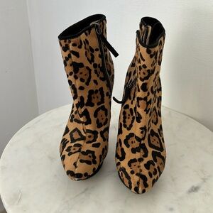 Lamb leopard ankle boot